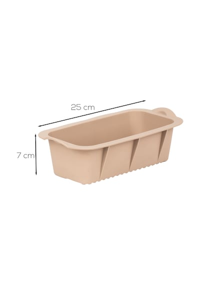 Porsima 30003-1 Silikon Ekmek Kalıbı Dikdörtgen Kek Kalıbı Krem 7 25cm