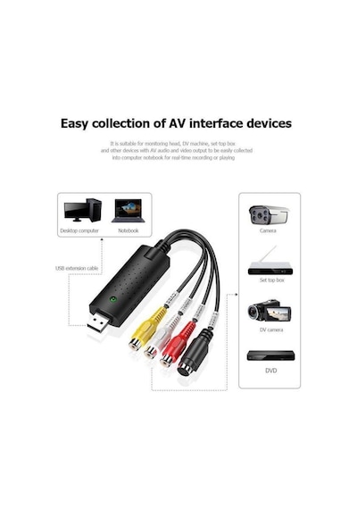 Usb Rca Capture Easycap Kamera Uydu Kayıt Kartı S V