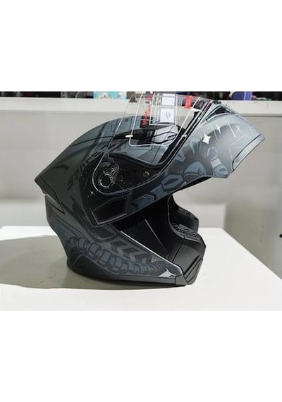 Jk-20 Jk902 Çene Pedli Güneş Vizörlü Çeneden Açılır Kask H-2 Grey Xl Beden