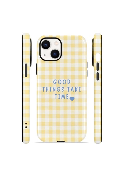 Apple iPhone Uyumlu 15 Vorian Çift Katmanlı Kılıf Good Things Gingham