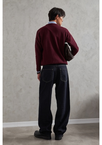 Erkek Ekstra Baggy Jean Pantolon Lacivert