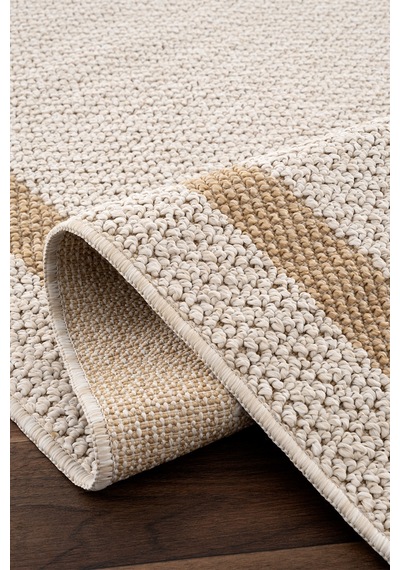Retro Plain Krem Natural Bordürlü Halı A3234a Natural