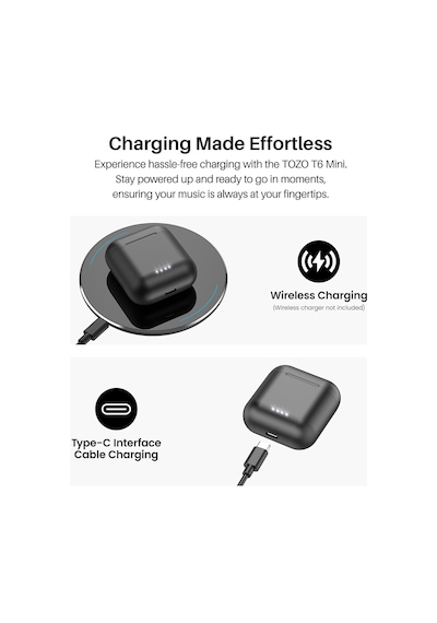 Tozo T6 Tws Kablosuz Bluetooth Kulaklık - Ipx8 Su Geçirmez Dokunmatik Şarj Kutulu Kulak İçi Kulaklık Diğer Tozo T6 Tws Kablosuz Bluetooth Kulaklık - Ipx8 Su Geçirmez Dokunmatik Şarj Kutulu Kulak İçi Kulaklık Diğer