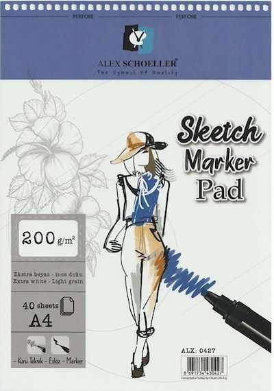 ALEX SCHOELLER SKETCH-MARKER PAD 200 GR A4 40.LI SPİRALLİ