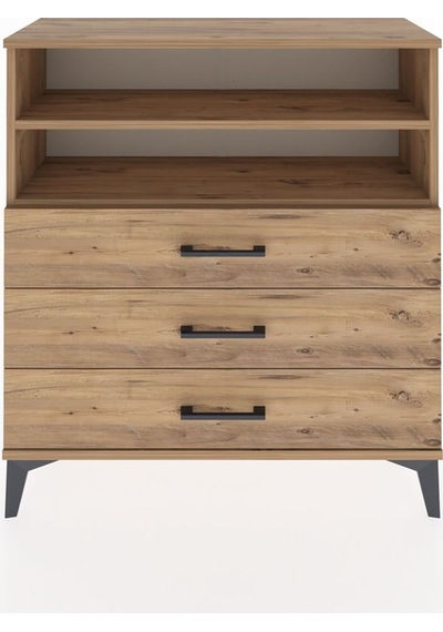Arges Şifonyer 2 Raflı 3 Çekmeceli 88x30x96 Çam-çam Çam