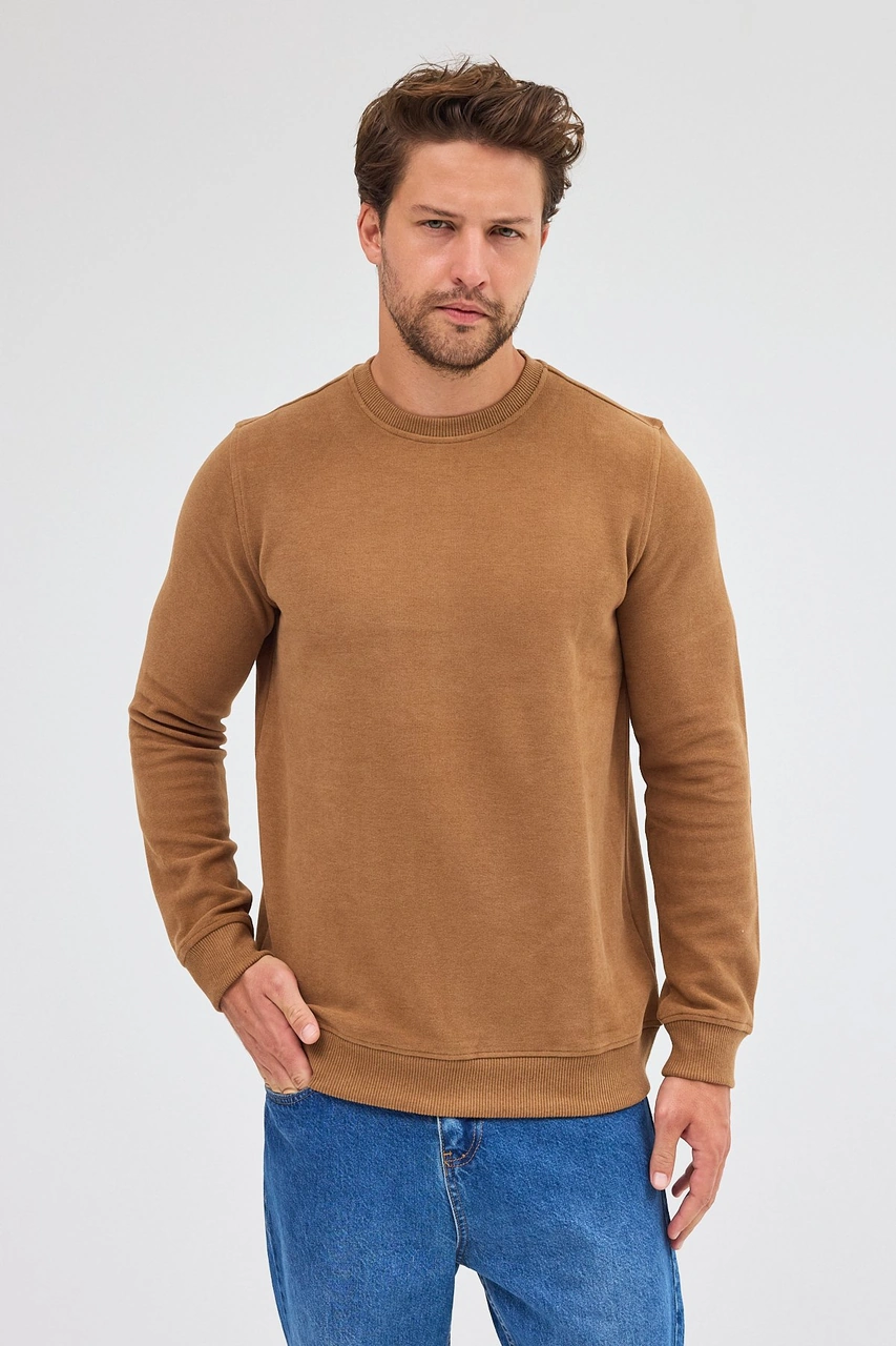 İmza Açık Kahverengi Uzun Kol Bisiklet Yaka Düz Pamuklu Comfort Fit Sweatshirt 1013255150 - Açık Kahverengi İmza Açık Kahverengi Uzun Kol Bisiklet Yaka Düz Pamuklu Comfort Fit Sweatshirt 1013255150 - Açık Kahverengi