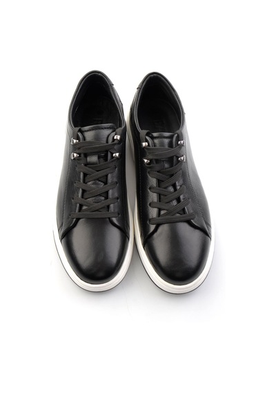 Bambi Siyah Hakiki Deri Erkek Sneaker E01593000503