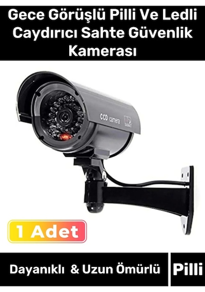Özel Üretim Ev Apartman Bahçe İş Yeri Gece Görüşlü Pilli Ve Ledli Caydırıcı Sahte Güvenlik Kamerası