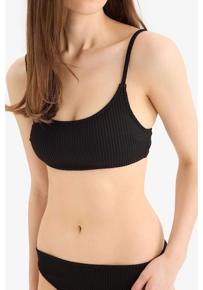 Defacto Regular Fit Bürümcük Siyah Bikini Üstü B7207AX24SM Siyah