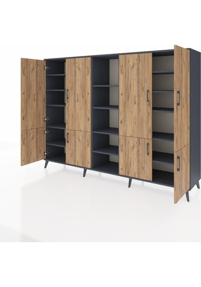 Hyperion Dolap 14 Raflı 8 Kapaklı 220x44x163 Antrasit-çam/antrasi Antrasit-çam/antrasit Hyperion Dolap 14 Raflı 8 Kapaklı 220x44x163 Antrasit-çam/antrasi Antrasit-çam/antrasit