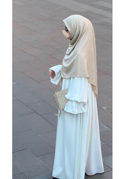 Qalortex Scarf Premium Jakarlı Sare Büyük Boy Eşarp - Ay Taşı