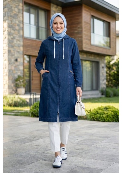 Hb Harma Time Butik Kadın Kapüşonlu Cepli Fermuarlı Koyu Mavi Kot Kap Koyu Mavi Koyu Mavi Hb Harma Time Butik Kadın Kapüşonlu Cepli Fermuarlı Koyu Mavi Kot Kap Koyu Mavi Koyu Mavi