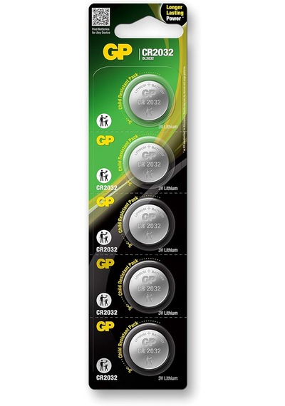 Gp Batteries Cr2032, 5'li Kart, Lityum Düğme Pil, 3 Volt