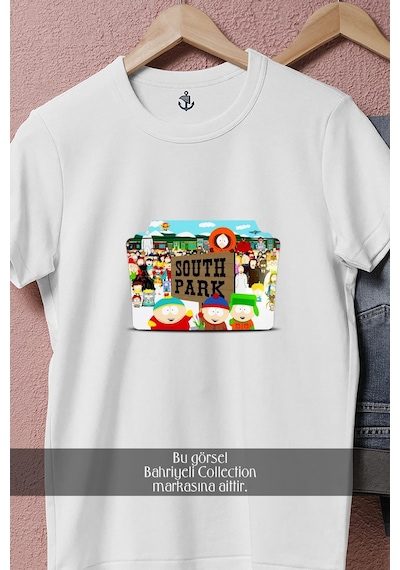 Oversize South Park Tasarımlı Unisex T-shirt Beyaz