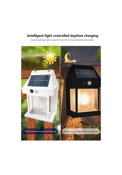 Solar Enerjili Led Bahçe Aydınlatması Su Geçirmez Lamba Bahçe Garaj Ev Aydınlatma Siyah 1 Ad Beyaz