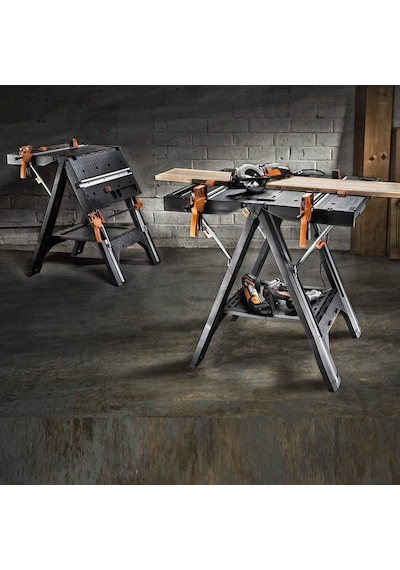 Worx Wx051 Çok Fonksiyonlu Katlanabilir Çalışma Tezgâhı + 2 Adet Tetik İşkence Fr Wx051
