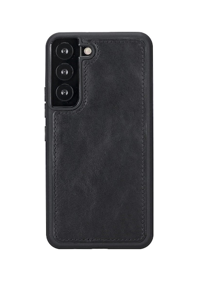 Samsung Galaxy S22 Uyumlu Deri Cüzdanlı Kılıf MWWN RST1 Siyah