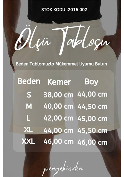 Penyebizden Erkek Regular Fit Duble Paça %100 Pamuklu Şort-ekru