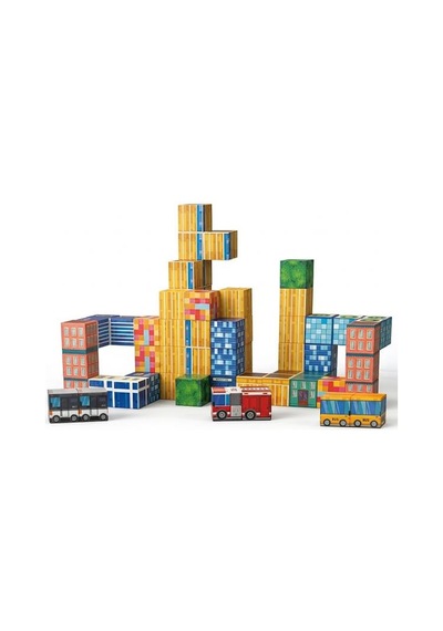 Kzl Şehir Temalı Manyetik Blok Yapı Küpleri Seti 2x2x2 Cm 67 Parça Ch1432