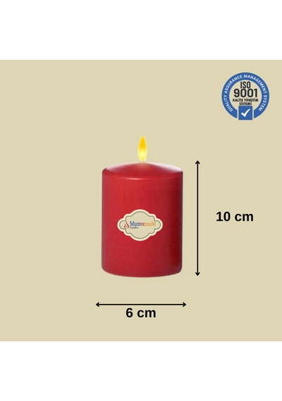 3 Lü Kırmızı Set Mum Çap :6 Cm Kirmızı