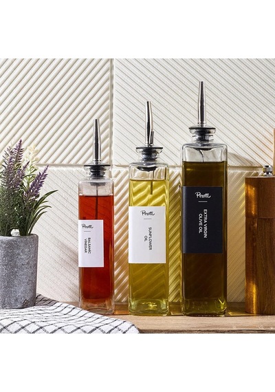 Perotti Molivet 3'lü Silver Kapak Cam Yağdanlık Sosluk Sirkelik 350-500-750 Ml Çok Renkli