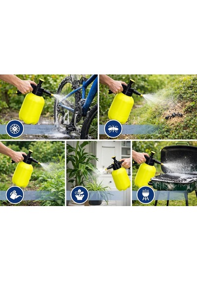 Basınçlı Bahçe Spreyi 2 Litre, El Pompalı İlaçlama Ve Sulama Püskürtücüsü, Ayarlanabilir Nozul, Çok Amaçl Genel