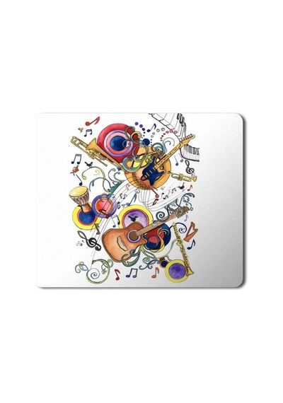Müzik Enstrüman Music Gitar Darbuka Klarnet Baskılı Mousepad Mouse Pad