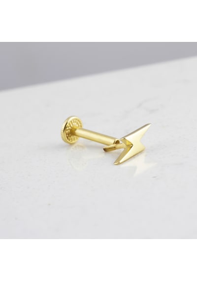 Glorria Altın Şimşek Tragus Piercing Çok Renkli