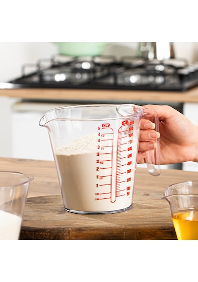 Porsima 3lü Şeffaf Plastik Ölçek Kabı - Beher Mutfak Ölçü Kabı 250ml-500ml-1000ml