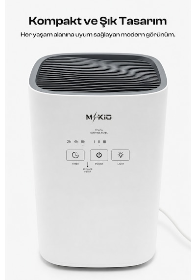 HEPA H13 Çok Katmanlı Hava Temizleme Cihazı ,160 m³/saat CADR 360° Emiş Gücü ,45 M2’ye Kadar Etkili ,3 Kademeli Fan Ayarı ,Zamanlayıcı Fonksiyonu ,Sessiz Çalışma ,Alerjen ve Kötü Kokulara Karşı Etkili