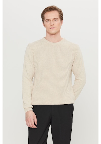 AC&Co / Altınyıldız Classics Erkek Acık Bej Pamuklu Standart Fit Normal Kesim Bisiklet Yaka Jakarlı Triko Kazak Acık Bej AC&Co / Altınyıldız Classics Erkek Acık Bej Pamuklu Standart Fit Normal Kesim Bisiklet Yaka Jakarlı Triko Kazak Acık Bej