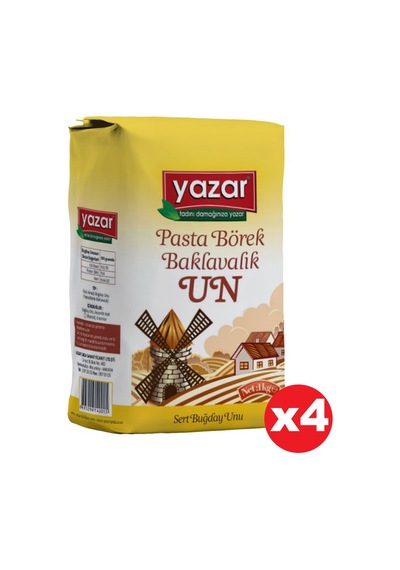 Yazar Pasta Börek Baklavalık Çok Amaçlı Un 4 x 1 KG