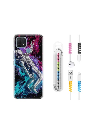 Oppo A15S Kılıf Kablo Koruyuculu Astronot Signs 1753