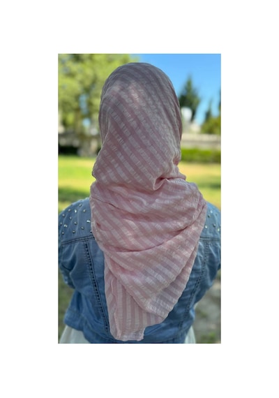 Aldaıyr Adet - Jakarlı Caz Eşarp 120 X120 Pamuk Acık Pembe