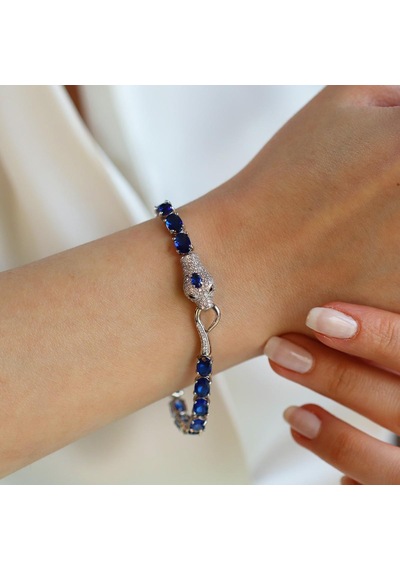 Sky Red Colleciton Serpent Safir Creatif Gümüş Bileklik Gümüş