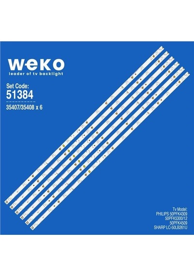 Wkset-6384 35407x6 35408x6 500tt26 V5 R 500tt56 V0 L Type Birleştirilmiş Led Kodu 6 Adet Led Bar Tvnizi Açıp İçindeki Led Barla Birebir Aynısı Olduğunu Görmeden Almayınız. Sonrasında İade Almamaktayız.