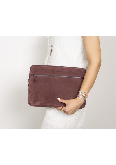 Burgundy Still Hakiki Süet Deri 13-14 İnç Macbook Uyumlu/laptop Kılıfı Bordo