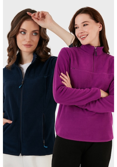 Lela Slim Fit Yumuşak Dokulu Anti-pilling Tüylenme Yapmayan 2'li Paket Polar Kadın Polar 590700200s2 Mor-lacivert