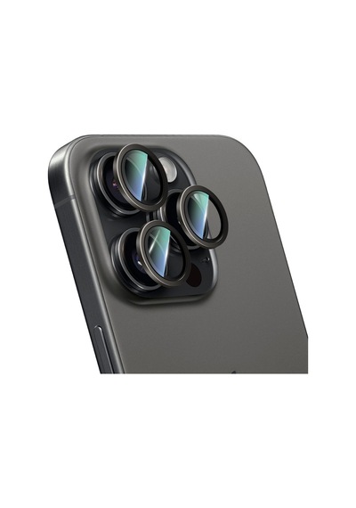 Apple Uyumlu   iPhone 16 Pro Caseworld Alloy Two-color Serisi Lens Koruyucu Siyah