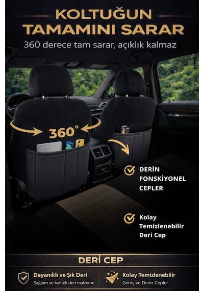 Lifos Hafif Ticari Serisi Koton Kumaş Oto Koltuk Kılıfı Tam Set Berlıngo-caddy-connect-courıer-doblo-dokker-partner Bej