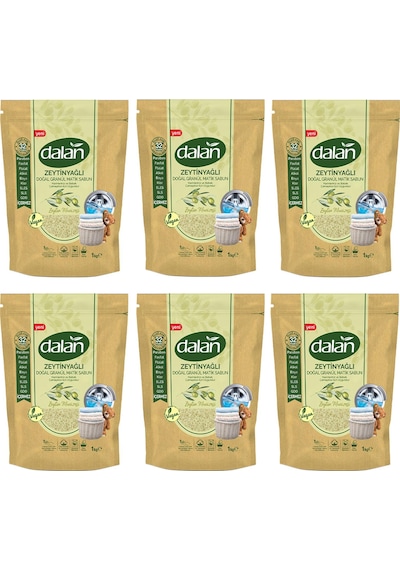 Dalan %100 Zeytinyağlı Doğal Granül Sabun Tozu 6 x 1 KG