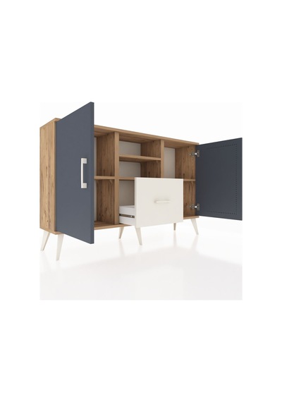 Arges Konsol 4 Raflı Tek Çekmeceli 2 Kapaklı 132x30x83 Çam-antrasit/aytaşı Antrasit/aytaşı Arges Konsol 4 Raflı Tek Çekmeceli 2 Kapaklı 132x30x83 Çam-antrasit/aytaşı Antrasit/aytaşı
