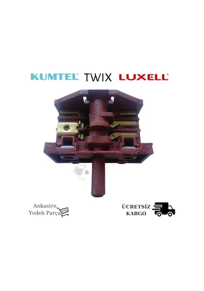 Kumtel Uyumlu Luxell Twix Fırın Komutatör Konum Anahtarı Şalter - 378279722