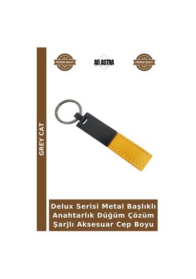 Delux Serisi Metal Başlıklı Anahtarlık Düğüm Çözüm Şarjlı Aksesuar Cep Boyu