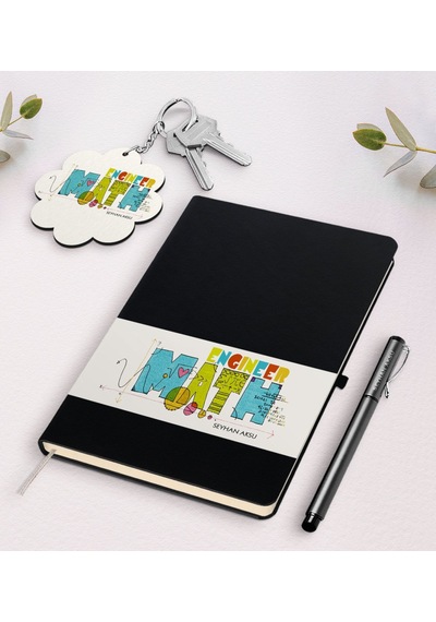 Kişiye Özel Matematik Mühendisi Siyah Defter Kalem Ve Anahtarlık N11.10882