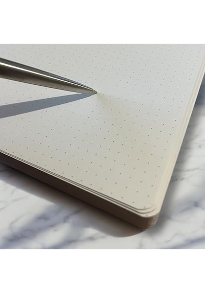 Özel Tasarım Kraft Kapaklı A5 Noktalı Not Defter - 180 Derece Açılabilir, Sırtı Dikişli,%100 El İşçiliği, O Genel