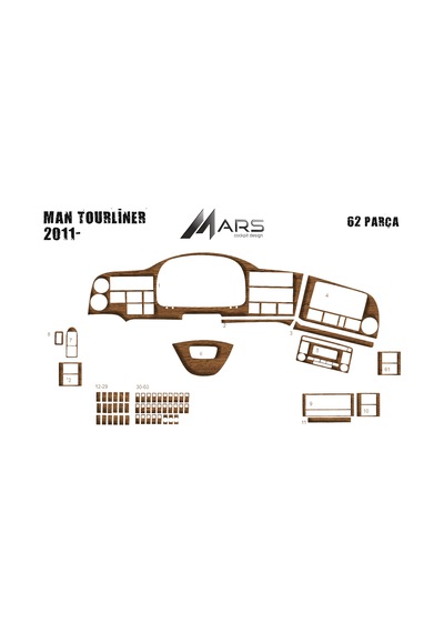 Man Tourliner Torpido Kaplamakaplama 2011-62p Açık Meşe