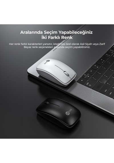 Lecoo WS208 Kablosuz 1200 DPI 3 Tuşlu Sessiz USB Mini Alıcılı Optik Mouse