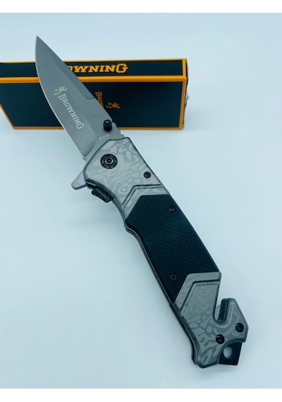 Browning Kamp Marka F119 Metal Kasa Yarıotomatik Kutusunda //22cm Gümüş - Siyah