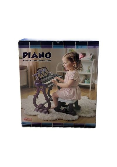 Urt034-003 Ayaklı 49 Tuş Piano Org - Mor Çok Renkli